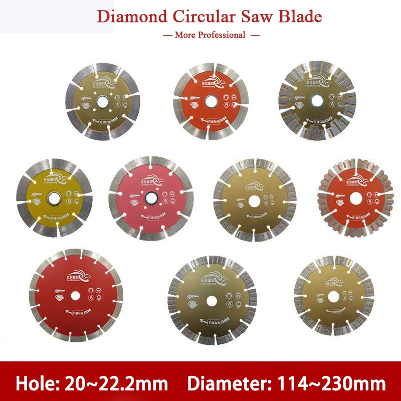 

1Pc 114~230mm Diamond Circular Saw Blade For Marble Granite Concrete Tile Granite Glass Cutting Saw Blade Slicing Angle Grinder