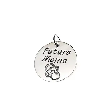 

Pendant 925 sterling silver m rusty 21mm. Disk FUTURE MOM [AA7778]