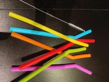 Straws Tumbler-Bar Drinking-Straws-Set Silicone Long Reusable Flexible Cleaning-Brushes