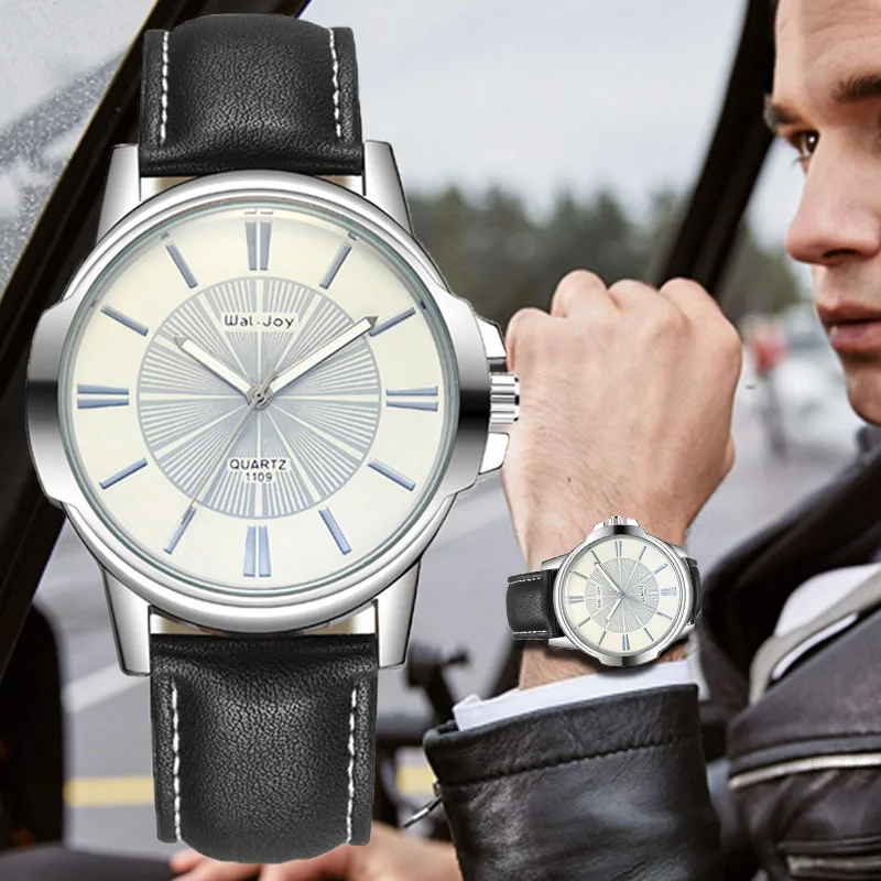 WJ-8103 Wal-Joy reloj hombre 2019 новые модные мужские часы ведущей марки кожаные кварцевые