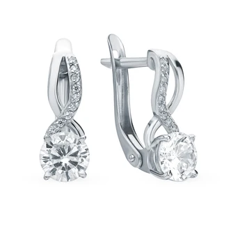 

Silver earrings with cubic zirconia sunlight sample 925