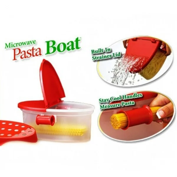 Контейнер для приготовления блюд в микроволновой печи Pasta Boat(Красный