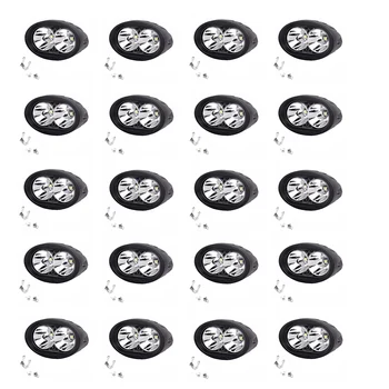 

20 PCS ECAHAYAKU 3 Inch Oval Shape 20W LED Work Light IP67 6000K for Motorcycles Boats Mining Farm Vehicles 12V/24V Car LED Lamp
