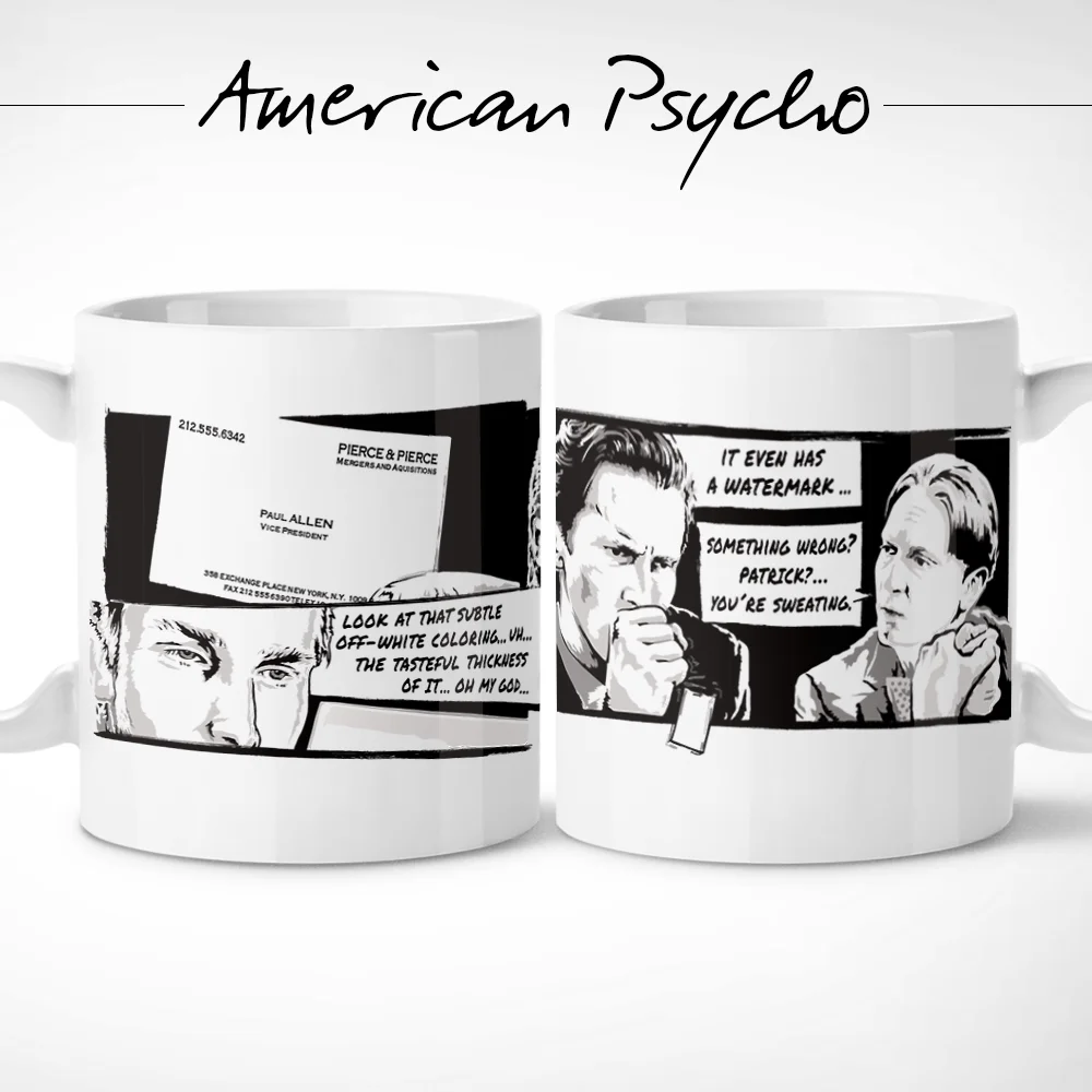 Американский PSYCHO-WATERMARK-кружка/кофейная чашка оригинал Патрик Бэтмен цитаты кино