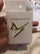 DOTIFI para las mujeres collares la innovación pendiente doble cadena larga calado triángulo y Baguette collar de acero inoxidable