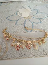 Pulseras con cadena de Color dorado multicapa para mujer, brazaletes con dije de corazón, brazaletes de cristal, novedad de 2020