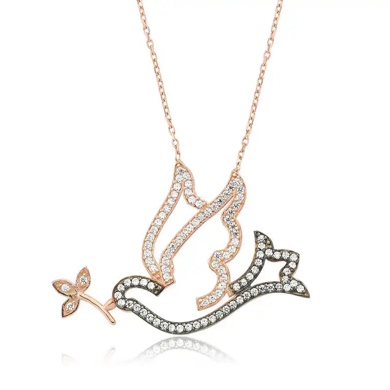 

Armagano 100% 925 Sterling Silver Peace Dove Lady Necklace Quality and Original Women Amulets