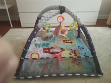 Manta de juego para gatear para bebés, estera multifunción para gatear con valla, juguetes de iluminación, 0-18