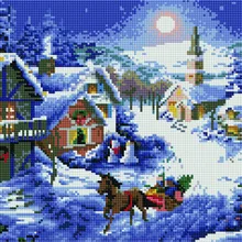 Алмазная мозаика EF 492 Новогодние катания на санях 30*40
