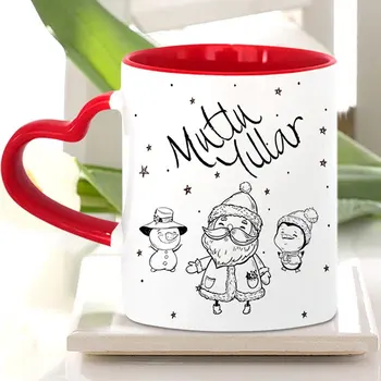 

Personalized Red Heart Mug Cup (Christmas Theme-17)