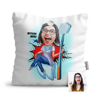 

Personalized Dentist Cartoon Satin Pillow-4