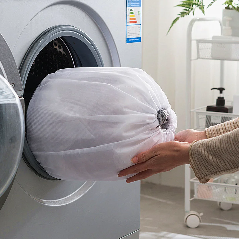 

1 Pc Polyester Drawstring Laundry Bag Washing Machine Dedicated Wash Pouch Large Capacity Clothes Sheets Underwear Washing Bags