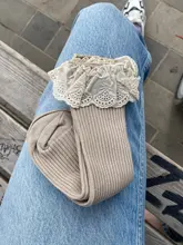 Primavera nueva 4 par/lote calcetines de niñas bebé largo Calcetines niños de la longitud de la rodilla de algodón suave bebé NIÑOS Calcetines de 1-6 años hasta la rodilla calcetines de encaje