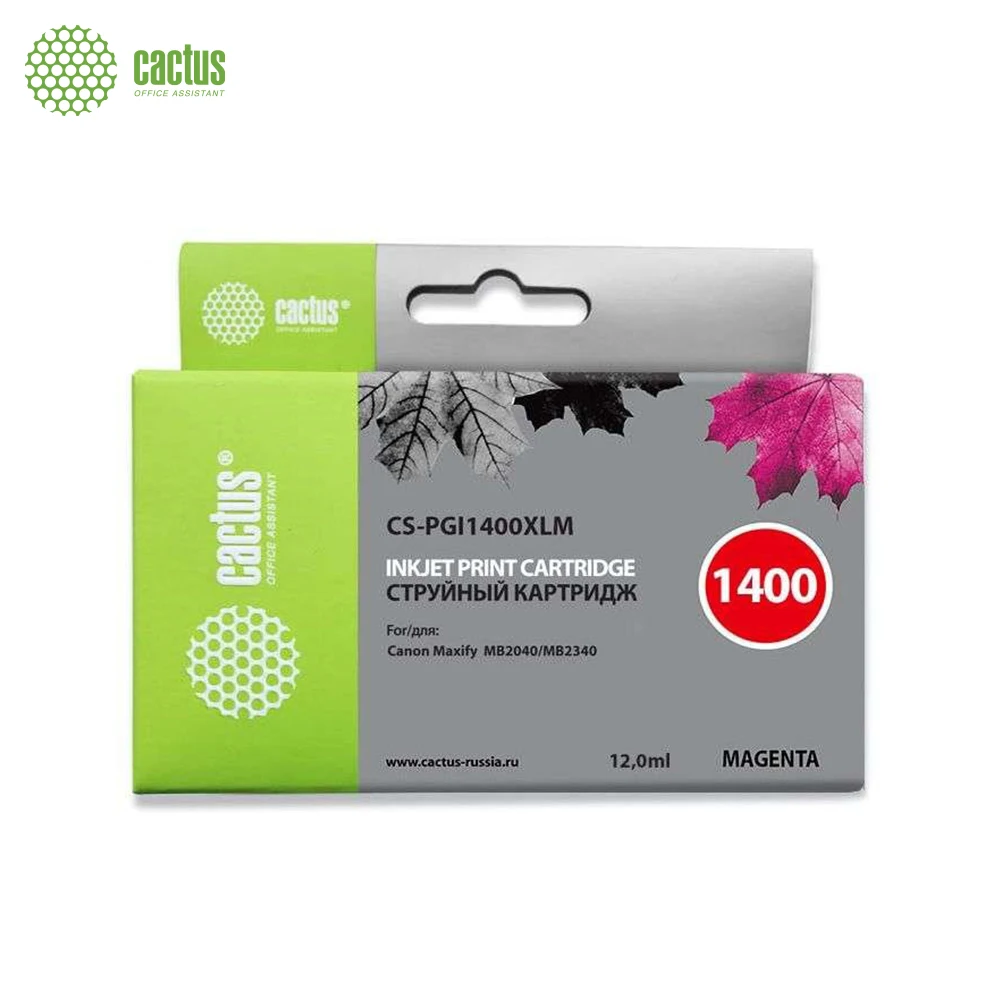 Картридж струйный Cactus CS-PGI1400XLM пурпурный(12мл) для Canon MB2050/MB2350/MB2040/MB2340