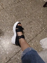 TUINANLE-Sandalias de gladiador con plataforma para Mujer, zapatos de verano a la moda, gruesas, para playa, de tela vaquera, cómodas, 2021