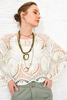 

Trend Alacati Style Women Crochet Knit Blouse ALC-X4088
