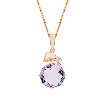 

Gold pendant with amethyst sunlight sample 585