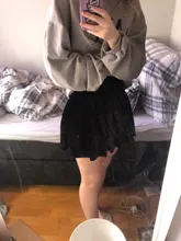 Velvet-Skirt Jk Streetwear Harajuku Japanese Gothic Punk Fashion High-Wasit Dark Women