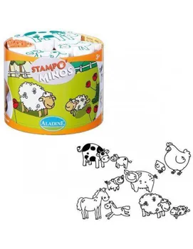 

STAMPS FOAM AND RUBBER STAMPOMINOS ALADINE TO THE FARM
