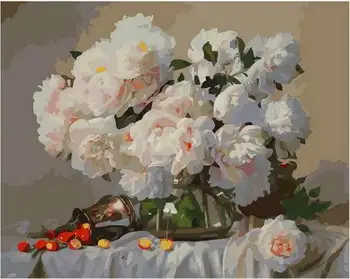 

Painting by numbers PK 68047 delicate bouquet in a glass vase 40*50 exclusive