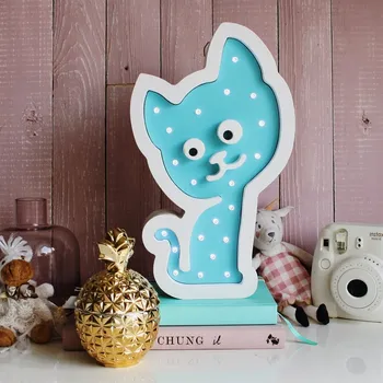 

Children's night light Big kitteni, Blue