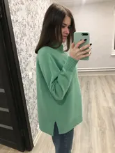 Sweater Pullovers Mock-Neck Beige Purple Winter Green 8-Colors High-Quality Women C-232