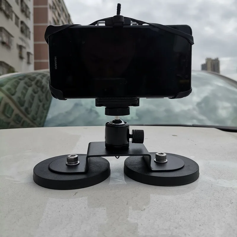 Двойной сверхмощный магнитный автомобильный держатель на присоске для gopro hero 8 7 6 5 sjcam osmo экшн-камеры и сотовых телефонов, компактные камеры
