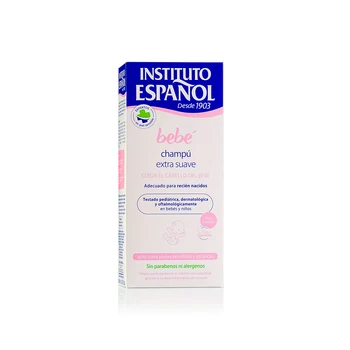 

INSTITUTO ESPAÑOL BEBE CHAMPU SUAVE RECIEN NAVIDO PIEL SENSIBLE SIN ALERGENOS 300ML MUJER