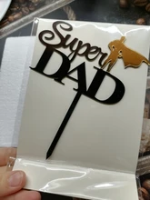 Cake-Decorations Topper Birthday Cupcake Daddy Happy-Fathers Acrylic Party Best Super-Dad