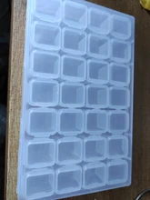 Mordoa-caja de almacenamiento de cuentas de plástico transparente con 28 ranuras, caja organizadora para herramientas de manicura de decoración de uñas, expositor de joyería