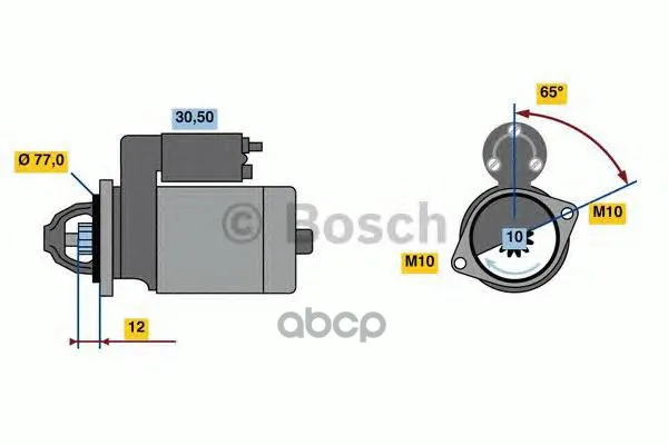 Стартер 12v 2kw Bosch арт. 0986023340