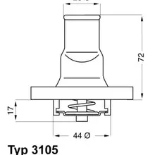 Термостат Fiat Punto/Uno/Tipo 1.0-1.2 84 WAHLER 3105.87D