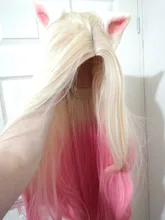 L-Email Wig Blonde Ahri Cosplay Synthetic-Hair KDA Baddest Heat-Resistant with LOL Ears