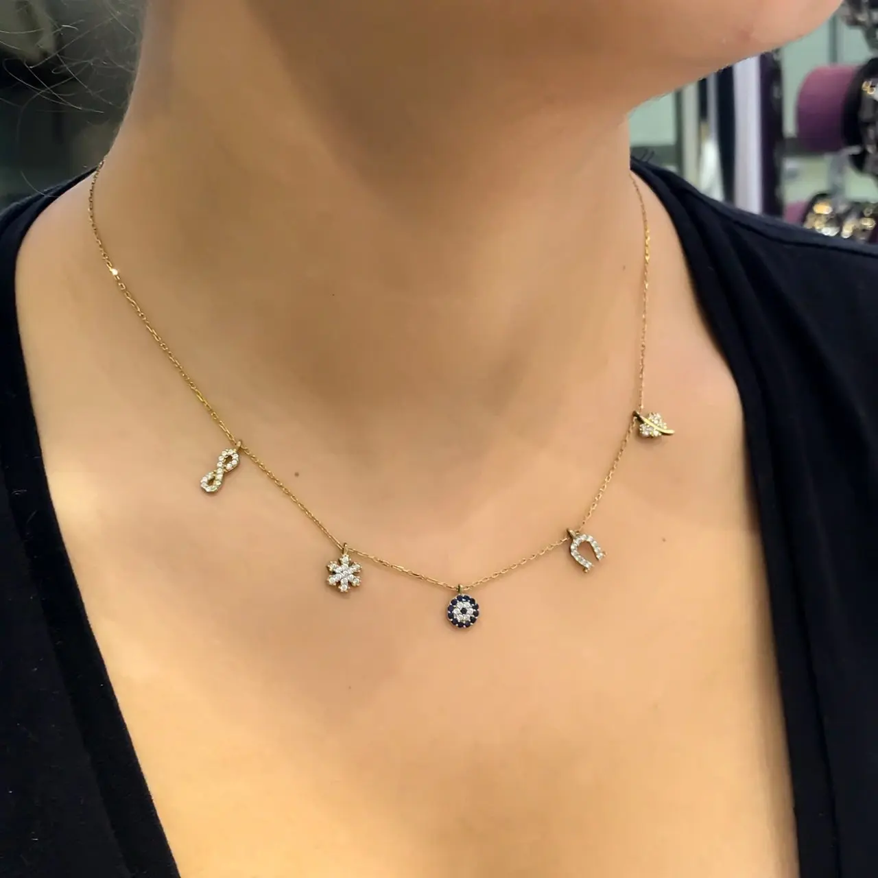 Серебряное ожерелье на удачу золотого цвета новое ожерелье
