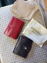 Cartera de piel auténtica de alta calidad para mujer, billetera pequeña RFID antirrobo, tarjetero, monedero, a la moda