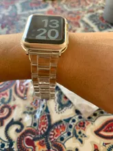 Funda con correa para apple Watch 6, 5, 4, banda de 42mm y 38mm, correa de acero transparente para iwatch 6 series 5 4 3/2, banda de reloj de 44mm y 40mm