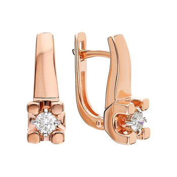 

Gold earrings with diamonds sunlight sample 585