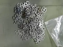 50 Uds Charms Flor de trébol 17x14mm AJUSTE DE colgante antiguo, Vintage bronce tibetano Color plata buscando, DIY para pulsera collar
