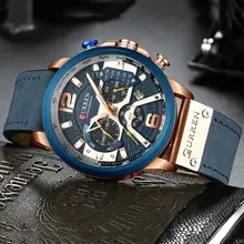 CURREN-Reloj analógico para hombre, cronógrafo deportivo, militar, de cuarzo, masculino