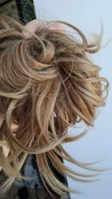 Horquilla de pelo sintético para mujer, moño de rosquilla recto de 80g, Ombre elástico Updo moño esponjoso desordenado