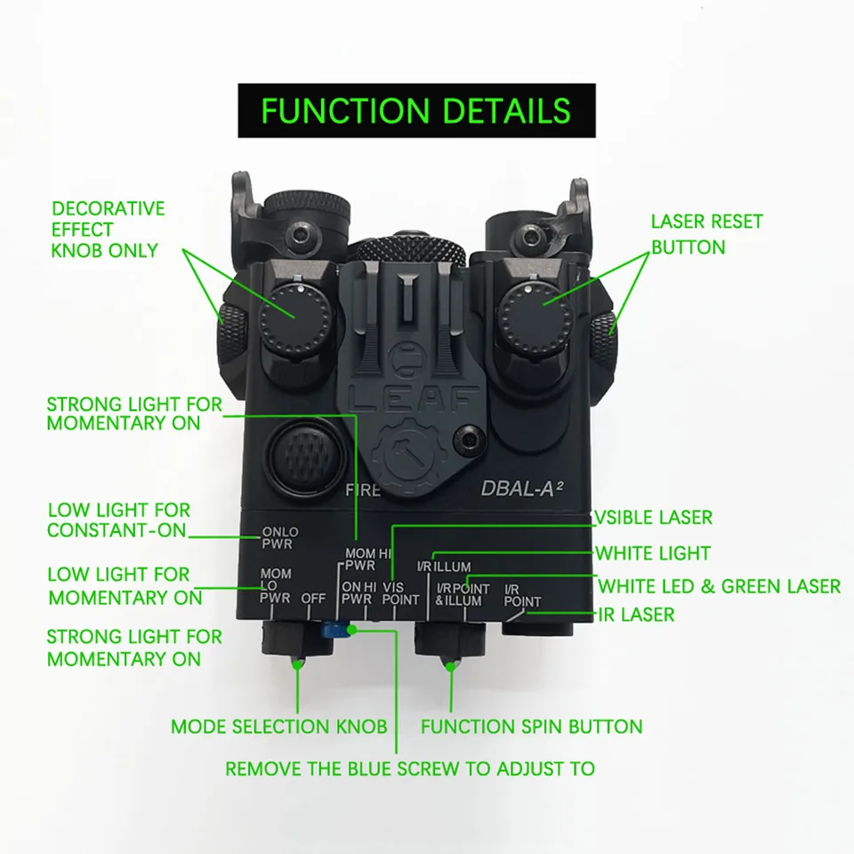フルメタルDBAL-A2グリーンレーザーサイト事前2可視/irデュアルビーム