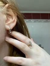 ANENJERY-pendientes de arco circular de Plata de Ley 925, joyería Retro Simple, regalo de San Valentín para pareja, S-E1373 al por mayor