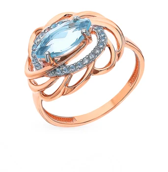 

Gold ring with Topaz and cubic zirconia sunlight sample 585