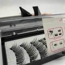 Pestañas postizas magnéticas 3D, 5 imanes, 8 Uds., duraderas, hechas a mano, de visón Artificial Natural, con pinzas