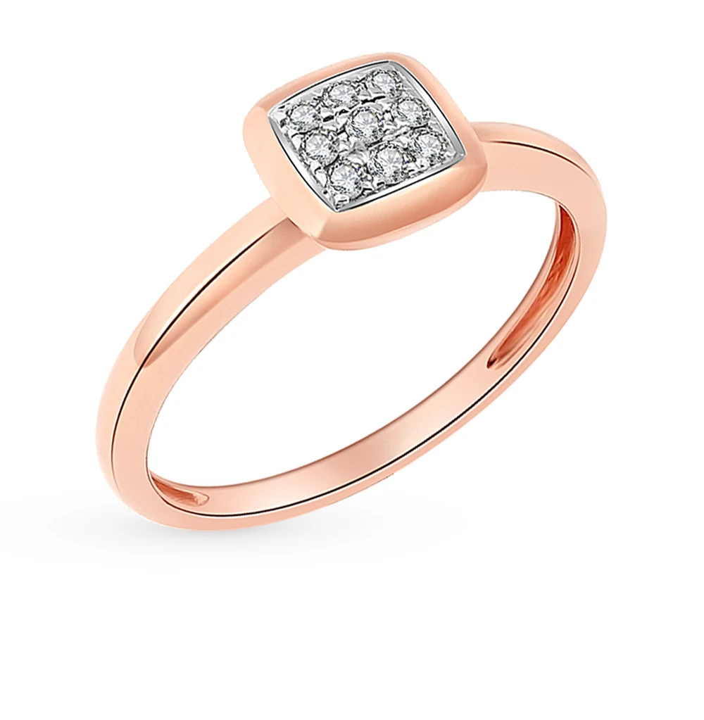 Золотое кольцо с бриллиантами SUNLIGHT проба 585