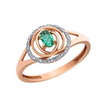 

Gold ring with emeralds and diamonds sunlight sample 585