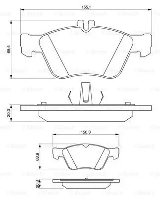 Колодки тормозные MERCEDES W210/211/208 200-320 передние BOSCH 0