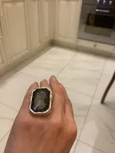 Anslow-anillos de compromiso de boda para mujer, accesorio Vintage de Cristal grande, tamaño ajustable, regalo para el día de la madre, joyería, LOW0051AR