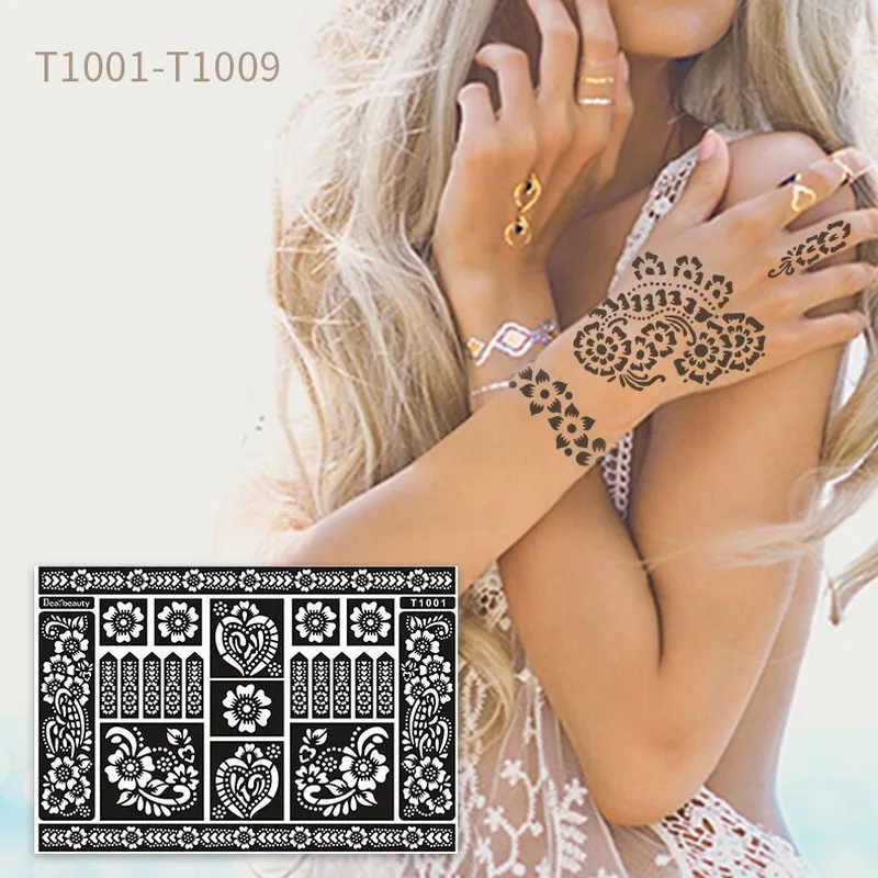 1pc new KD22 Tattoo Template hands/feet henna tattoo stencils for airbrushing professional mehndi new Body Painting Kit supplies henna tattoo stencils