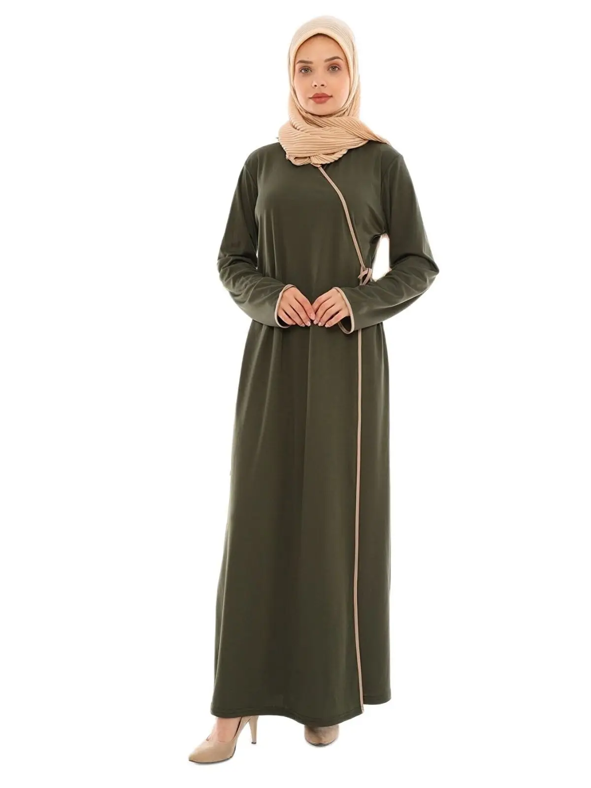 Muslim Women Side Tied Prayer Dress Plain Unlined Comfortable Useful Loose Women Muslim Fashion Hijab Clothing Daily Custom